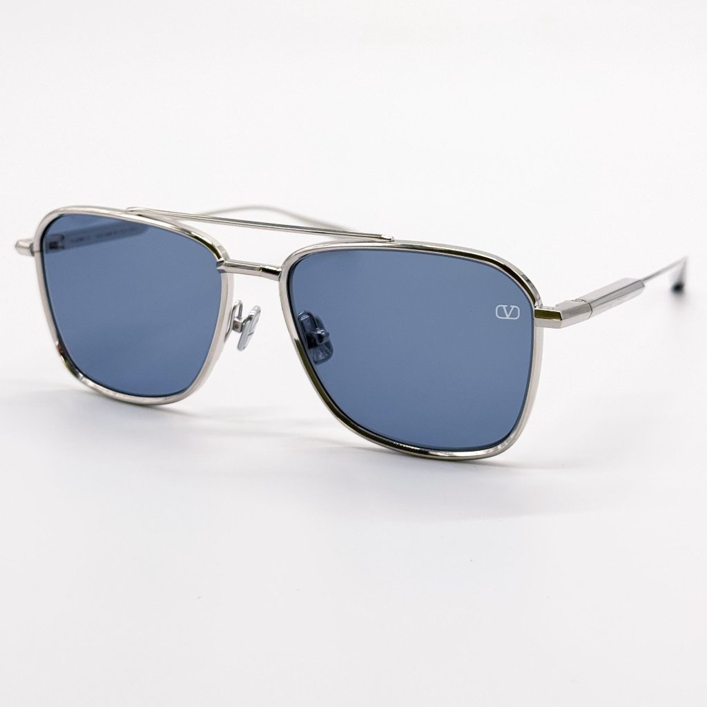 New Valentino Sunglasses Vls-168b Limited Edition Silver/Blue Unisex Eyewear